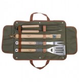 Set de 4 ustensiles pour barbecue avec sac de rangement