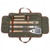 Set de 4 ustensiles pour barbecue avec sac de rangement