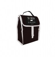 Sac déjeuner pliable avec poche - noir