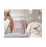 Ensemble couette et coussin brodés - mon doudou - gris