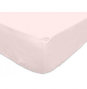 Drap housse - 90 x 190 cm - rose - 100% coton