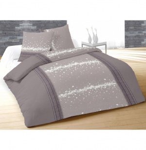 Parure de couette 100% coton - 220 x 240 cm - doux gris