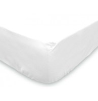 Drap housse - 90 x 190 cm - blanc - jersey coton