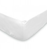 Drap housse - 140 x 190 cm - blanc - 100% coton