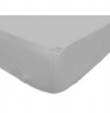 Drap housse - 160 x 200 cm - gris - 100% coton