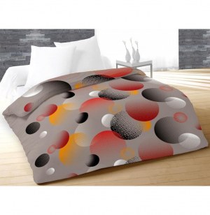 Couette imprimée acidulée - 240 x 220 cm - taupe
