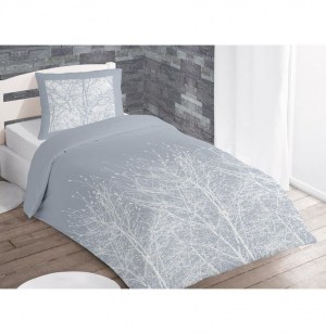 Parure de couette forest - 140 x 200 cm - bleu - 100% coton