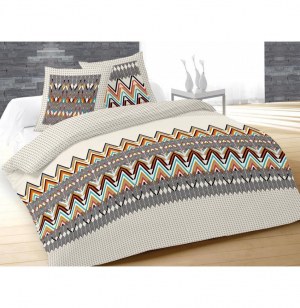 Parure de couette arrow - 220 x 240 cm - naturel - 100% coton