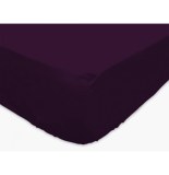 Drap housse - 160 x 200 cm - violet - coton et polyester