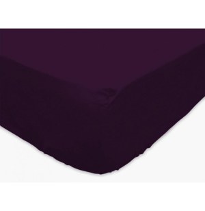 Drap housse - 160 x 200 cm - violet - coton et polyester
