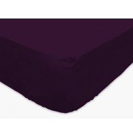 Drap housse - 160 x 200 cm - violet - coton et polyester