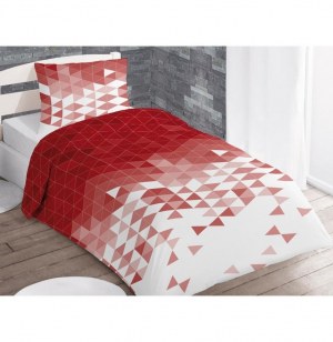 Parure de couette graphique - 140 x 200 cm - rouge