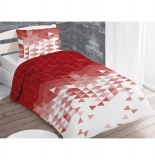 Parure de couette graphique - 140 x 200 cm - rouge