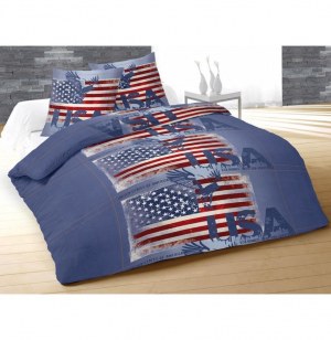 Parure de couette usa - 220 x 240 cm - bleu