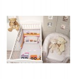 Ensemble couette et coussin brodés - train - parme