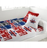 Parure de lit - 240 x 290 cm - london love - blanc - 4 pièces - 100%