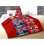 Parure de couette - 240 x 220 cm - london love - rouge