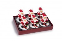 Lot de 6 Bougies Chauffe-Plat "Père Noël"