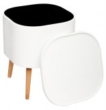 Table basse et coffre rangement - zael - 36 x 36 x 43,5 cm - blanc