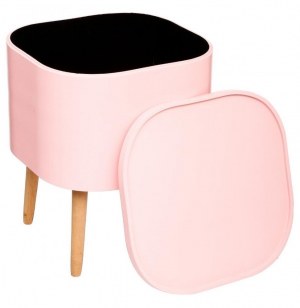 Table basse et coffre rangement - zael - 36 x 36 x 43,5 cm - rose