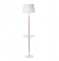 Lampadaire avec tablette - h 158 x d 40 cm - blanc