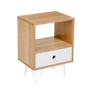 Chevet 1 tiroir scandinave - shulg - 40 x 29.5 x 55 cm - gris