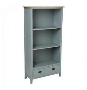 Bibliothèque 1 tiroir - damian - 85 x 34 x 160 - gris