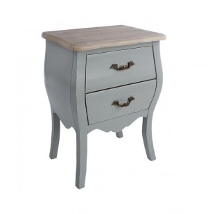 Chevet 2 tiroirs - 45 x 32 x 62 cm - gris