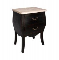 Chevet 2 tiroirs - 45 x 32 x 62 cm - noir
