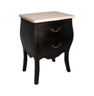 Chevet 2 tiroirs - 45 x 32 x 62 cm - noir