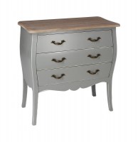Commode 3 tiroirs - 75 x 38 x 76 cm - gris