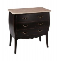Commode 3 tiroirs - 75 x 38 x 76 cm - noir