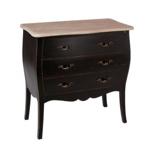 Commode 3 tiroirs - 75 x 38 x 76 cm - noir