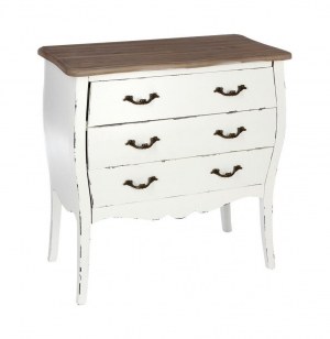Commode 3 tiroirs - 75 x 38 x 76 cm - blanc