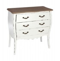 Commode 3 tiroirs - 75 x 38 x 76 cm - blanc
