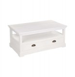 Table basse 1 tiroir - conall - 100 x 65 x 45 cm - blanc