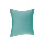 Coussin déhoussable - 38 x 38 cm - coton et polyester - turquoise