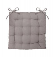Galette de chaise matelassée - 38 x 38 cm - coton et polyester - gris