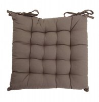 Galette de chaise matelassée - 38 x 38 cm - coton et polyester - taup