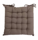 Galette de chaise matelassée - 38 x 38 cm - coton et polyester - taup
