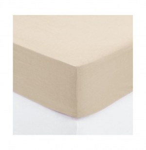 Drap housse - 90 x 190 cm - coton - beige