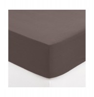 Drap housse - 140 x 190 cm - coton - marron