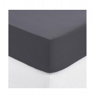 Drap housse - 140 x 190 cm - coton - gris foncé