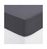 Drap housse - 140 x 190 cm - coton - gris foncé