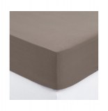 Drap housse - 160 x 200 cm - coton - taupe