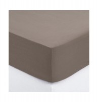 Drap housse - 160 x 200 cm - coton - taupe