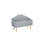 Coffre de rangement nuage - l 58 cm x p 28 cm x h 45 cm - gris