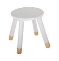 Tabouret - douceur - 24 x 26,5 x 24 cm - blanc
