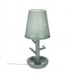 Lampe branches oiseaux - 14,3 x 14,3 x 32 cm - gris