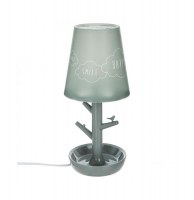 Lampe branches oiseaux - 14,3 x 14,3 x 32 cm - gris